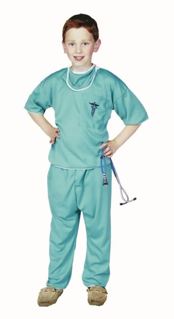 ER E.R. DOCTOR DR CHILD COSTUMES MALE NURSE SCRUBS KIDS BOY OUTFIT 90061