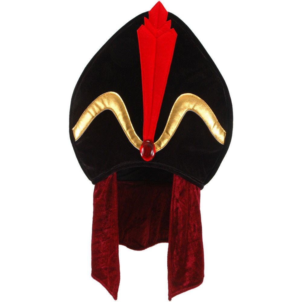 DISNEY JAFAR HAT ALADDIN SORCERER SULTAN WIZARD COSTUME TURBAN HAT ADULT