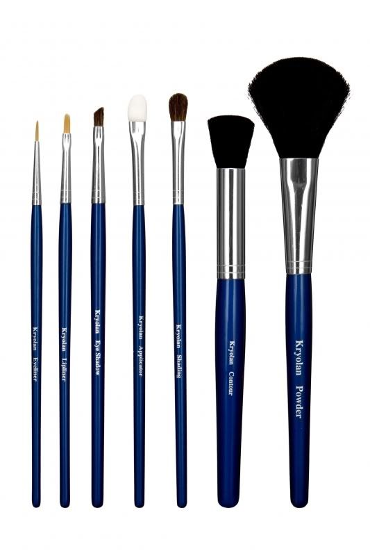 KRYOLAN SYNTHETIC MAKEUP BRUSH SET 7 PIECES FACE EYESHADOW POWDER
