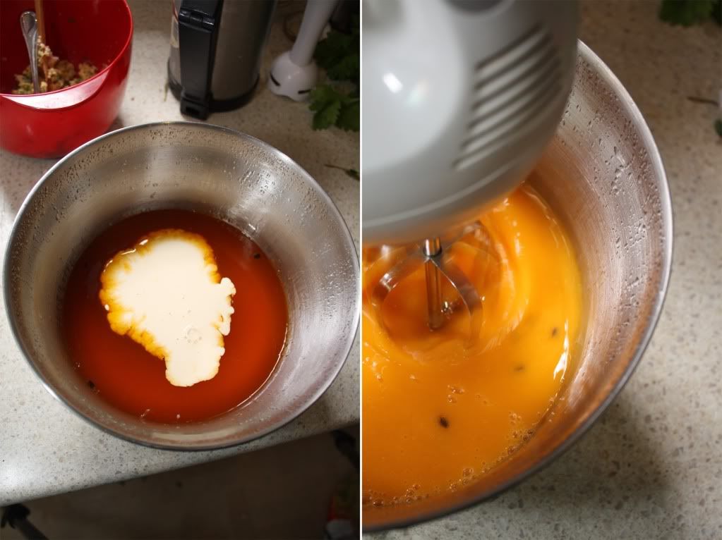 passionfruit fluff mixing