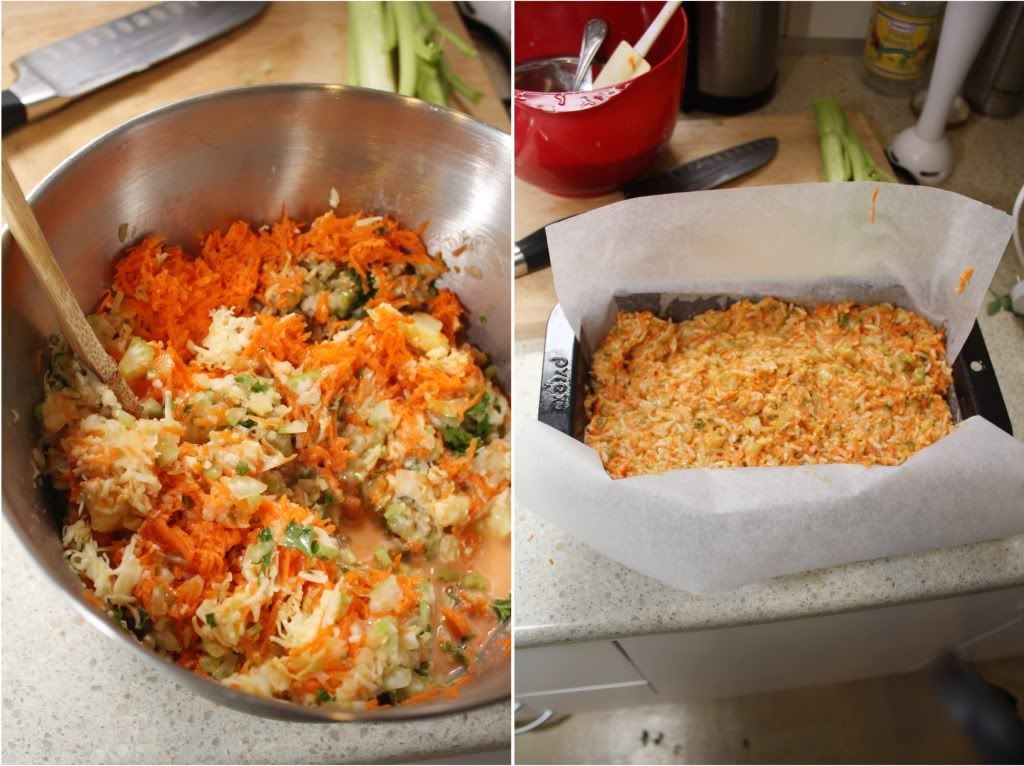 vegetable rice ring mixing