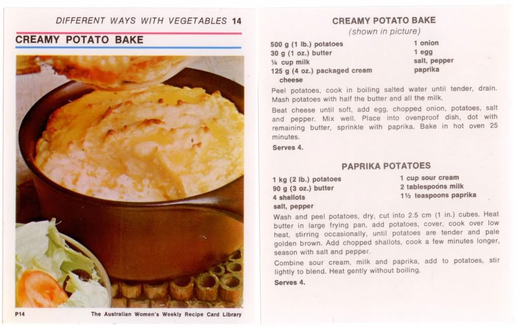aww australian women's weekly recipe card creamy potato bake