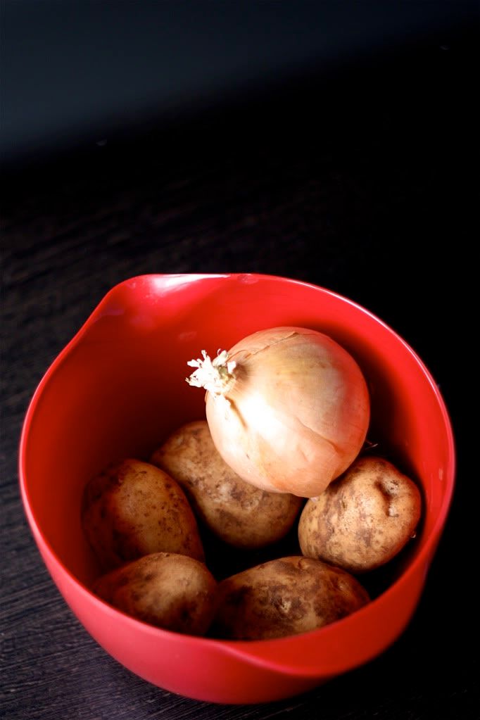 onions and potatoes for potato bake