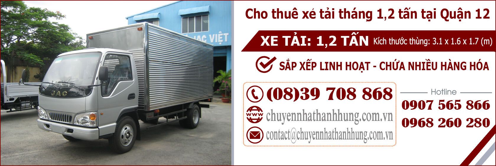 Cho thuê xe tải tháng 1,2t tại Quận 12 Cho thuê xe tải tháng 1,2t tại Quận 12
