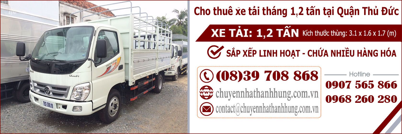 Cho thuê xe tải tháng 1,2t tại Quận Thủ Đức Cho thuê xe tải tháng 1,2t tại Quận Thủ Đức