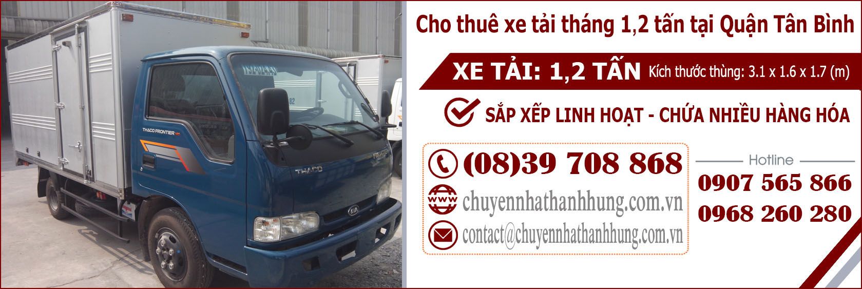 Cho thuê xe tải tháng 1,2t tại Quận Tân Bình