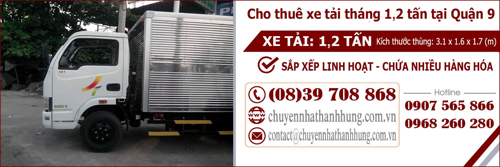 Cho thuê xe tải tháng 1,2t tại Quận 9 Cho thuê xe tải tháng 1,2t tại Quận 9