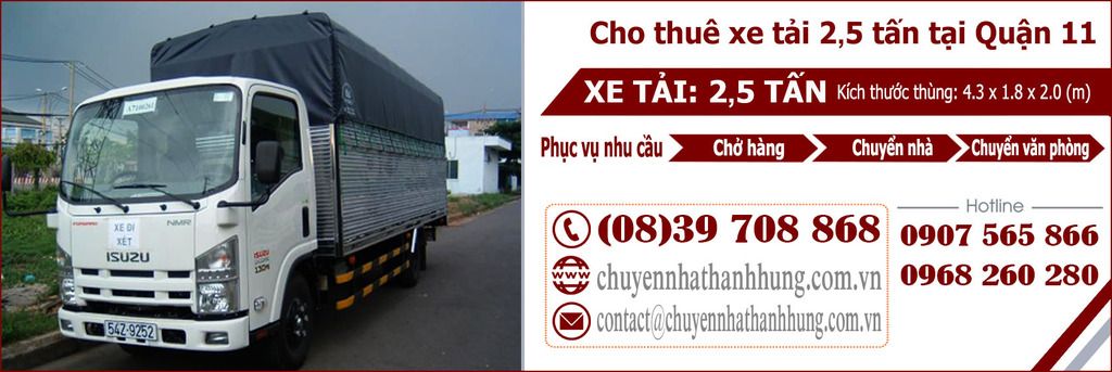cho thuê xe tải 2,5t tại Quận 11