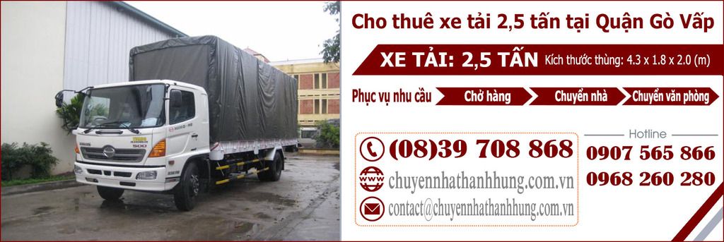cho thuê xe tải 2,5t tại Quận Gò Vấp