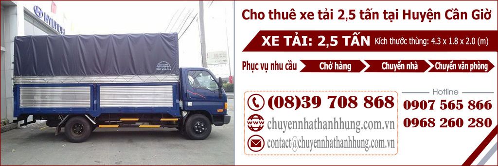 cho thuê xe tải 2,5t tại Huyện Cần Giờ