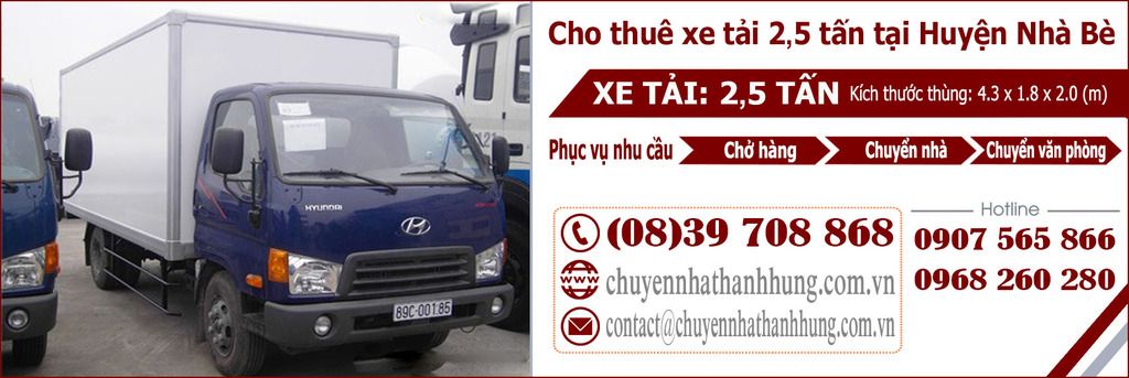 cho thuê xe tải 2,5t tại Huyện Nhà Bè