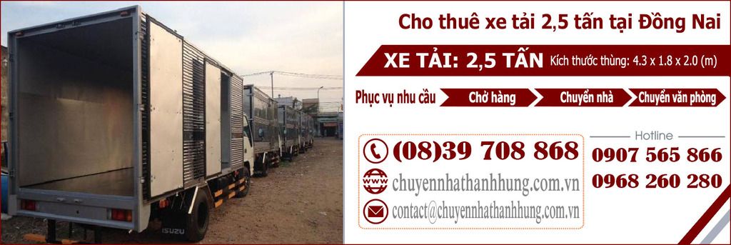 cho thuê xe tải 2,5t tại Đồng Nai