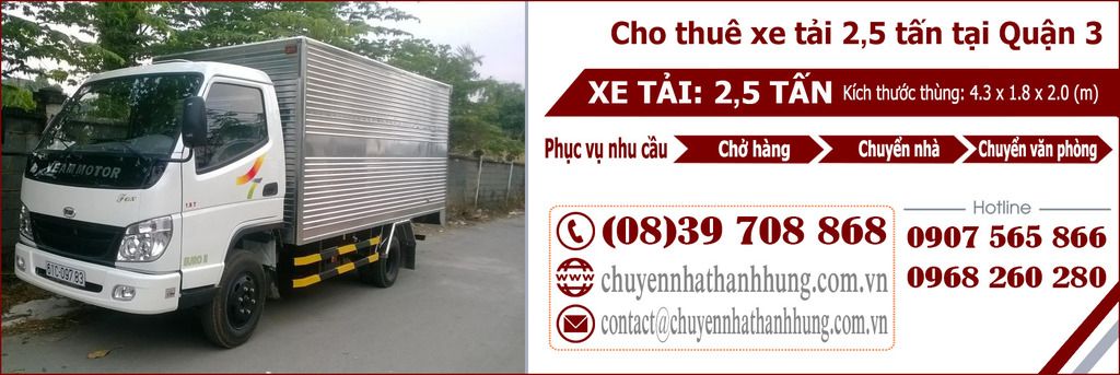 cho thuê xe tải 2,5t tại Quận 3
