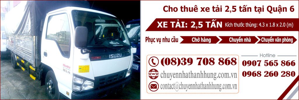 cho thuê xe tải 2,5t tại Quận 6