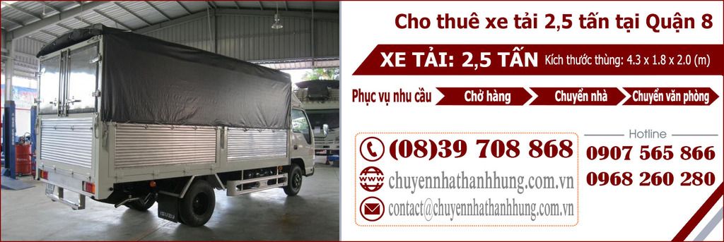 cho thuê xe tải 2,5t tại Quận 8