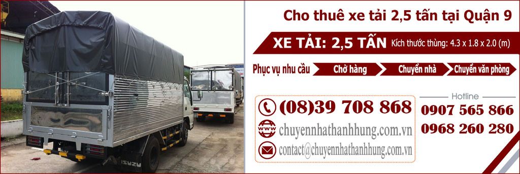 cho thuê xe tải 2,5t tại Quận 9