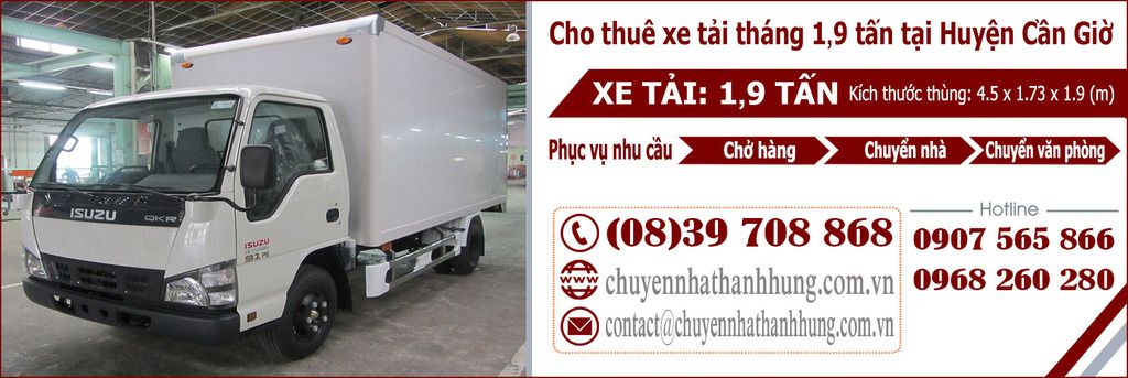 Cho thuê xe tải tháng 1,9t tại Huyện Cần Giờ