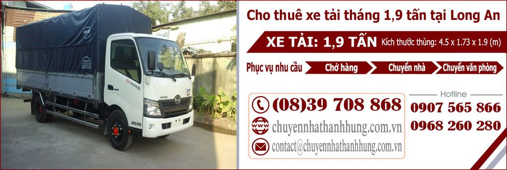 Cho thuê xe tải tháng 1,9t tại Long An