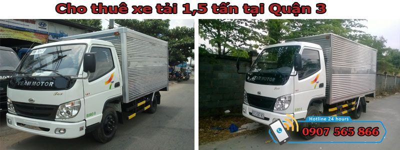 Cho thuê xe tải 1,5 tấn tại Quận 3 Cho thuê xe tải 1,5 tấn tại Quận 3