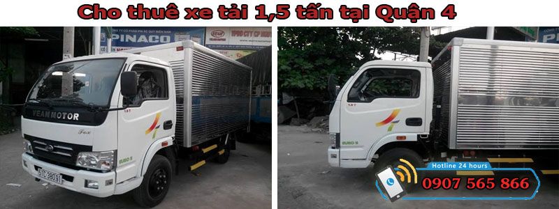 Cho thuê xe tải 1,5 tấn tại Quận 4 Cho thuê xe tải 1,5 tấn tại Quận 4