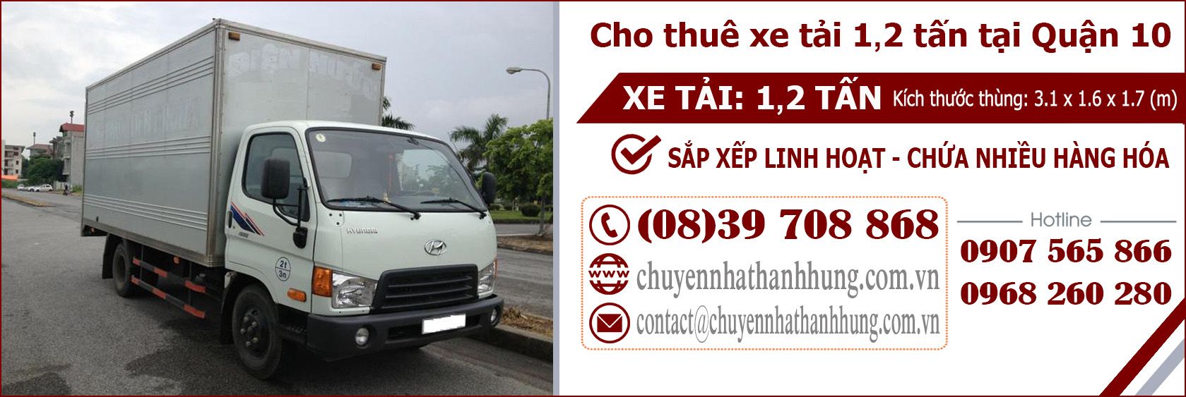 cho thuê xe tải 1.2t tại Quận 10
