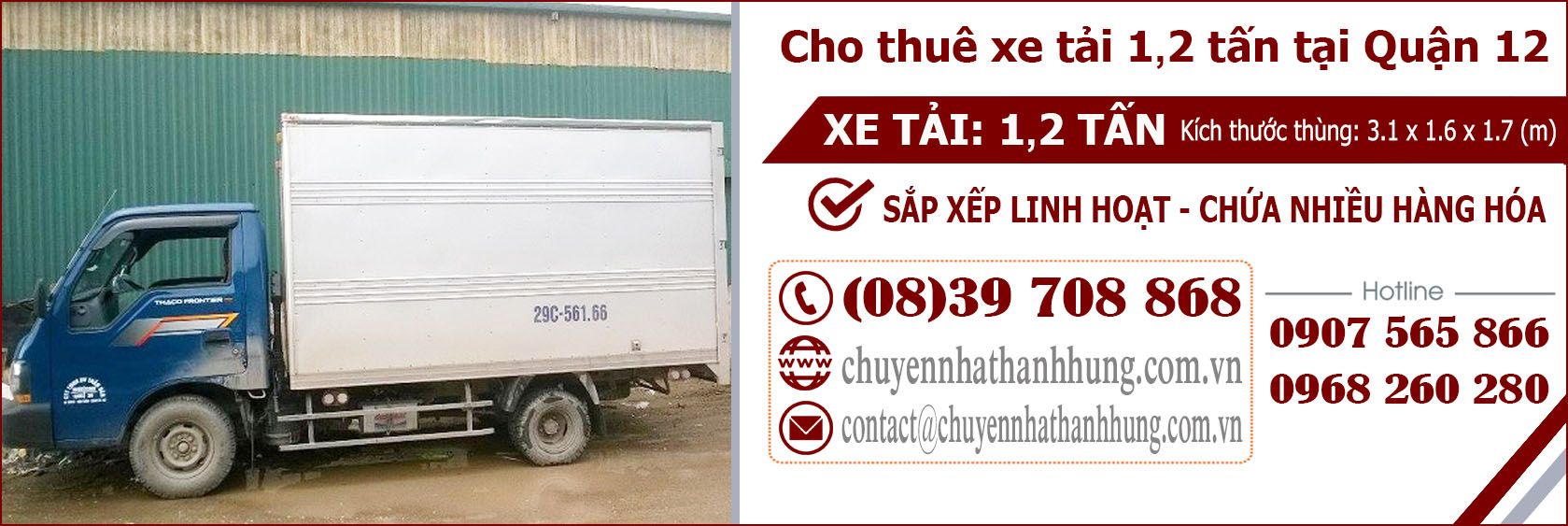 cho thuê xe tải 1.2t tại Quận 12
