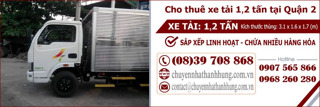 cho thuê xe tải 1.2t tại Quận 2