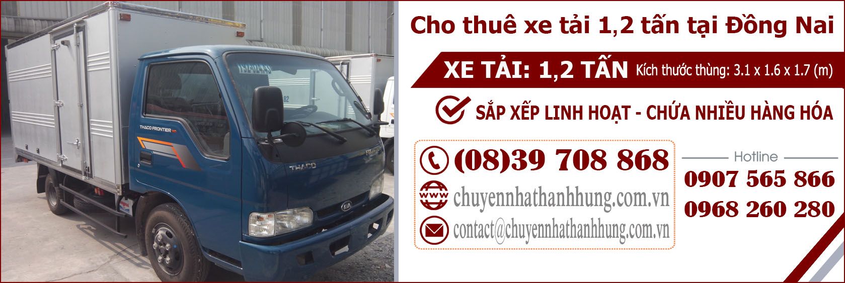 cho thuê xe tải 1.2t tại Đồng Nai