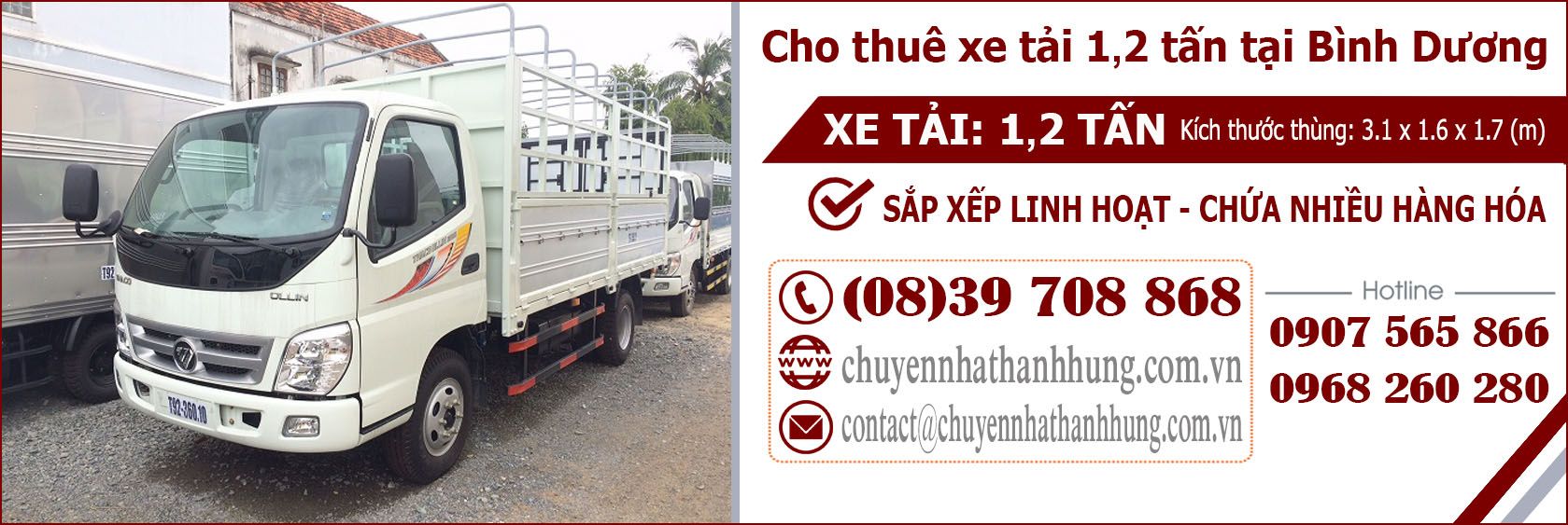 cho thuê xe tải 1.2t tại Bình Dương