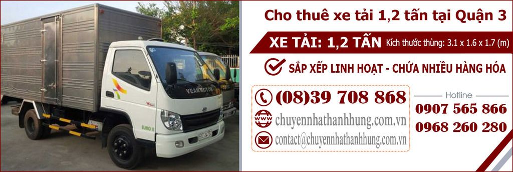 cho thuê xe tải 1.2t tại Quận 3