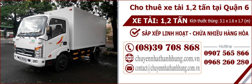 cho thuê xe tải 1.2t tại Quận 6