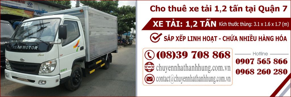 cho thuê xe tải 1.2t tại Quận 7