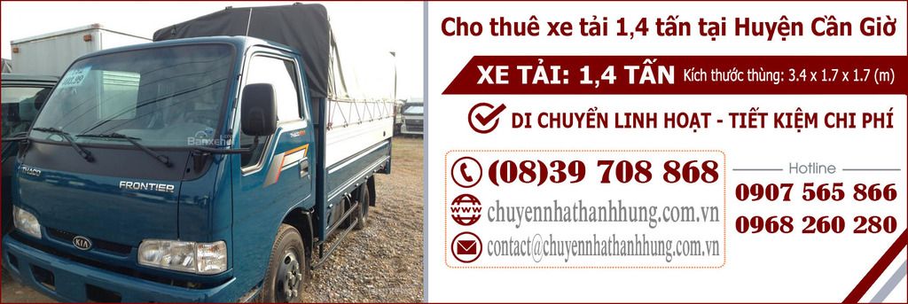 cho thuê xe tải 1,4t tại Huyện Cần Giờ