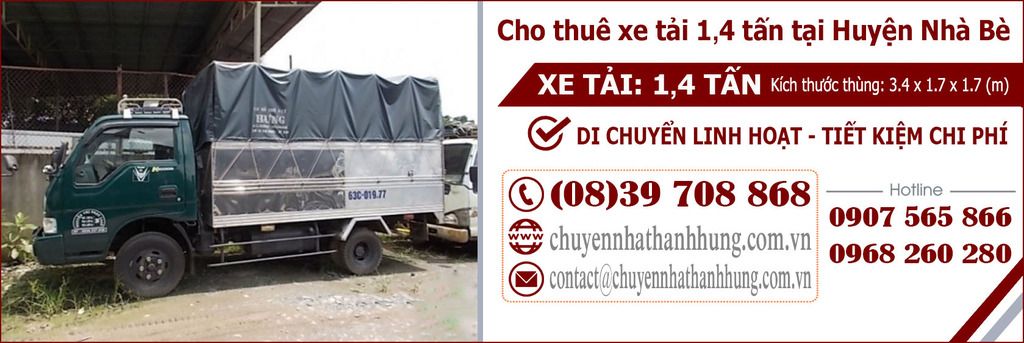 cho thuê xe tải 1,4t tại Huyện Nhà Bè