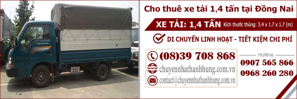 cho thuê xe tải 1,4t tại Đồng Nai