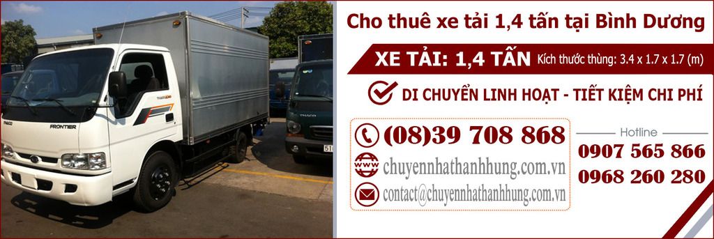 cho thuê xe tải 1,4t tại Bình Dương