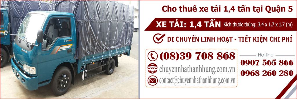 cho thuê xe tải 1,4t tại Quận 5