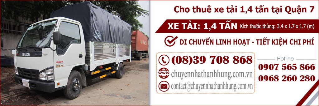 cho thuê xe tải 1,4t tại Quận 6