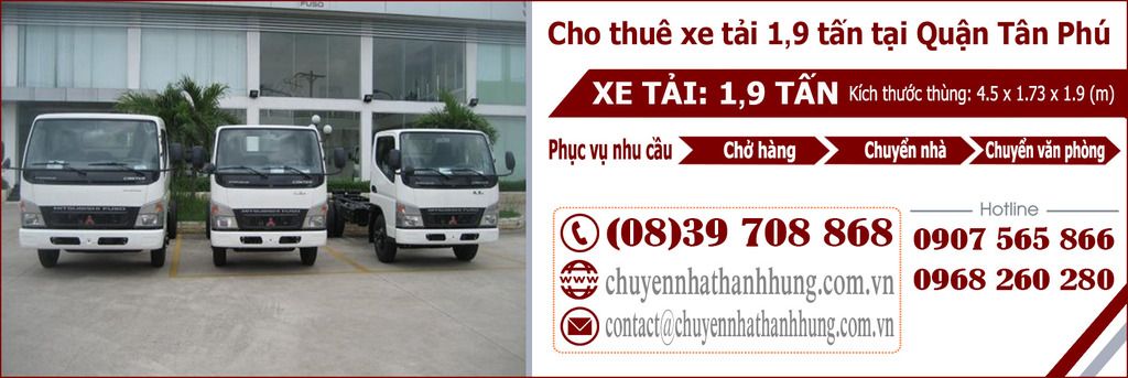 cho thuê xe tải 1,9t tại Quận Tân Phú