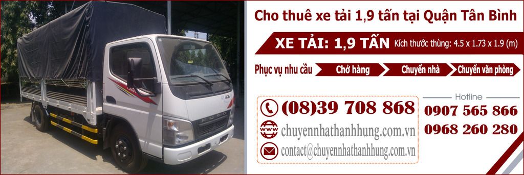 cho thuê xe tải 1,9t tại Quận Tân Bình