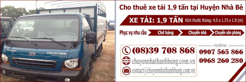 cho thuê xe tải 1,9t tại Huyện Nhà Bè