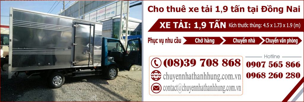 cho thuê xe tải 1,9t tại Đồng Nai