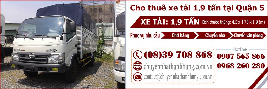 cho thuê xe tải 1,9t tại Quận 5 cho thuê xe tải 1,9t tại Quận 5