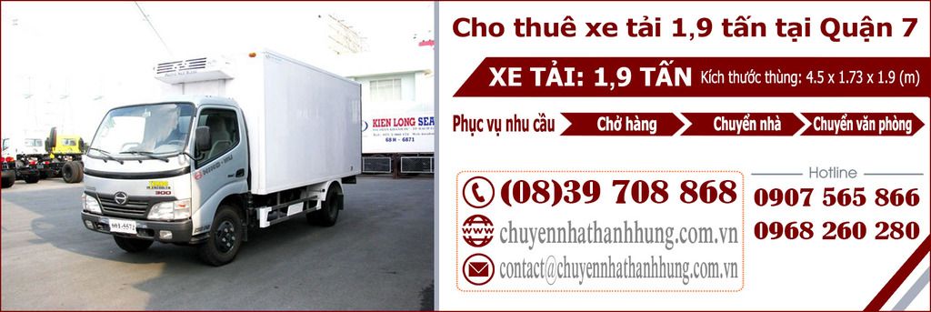 cho thuê xe tải 1,9t tại Quận 7
