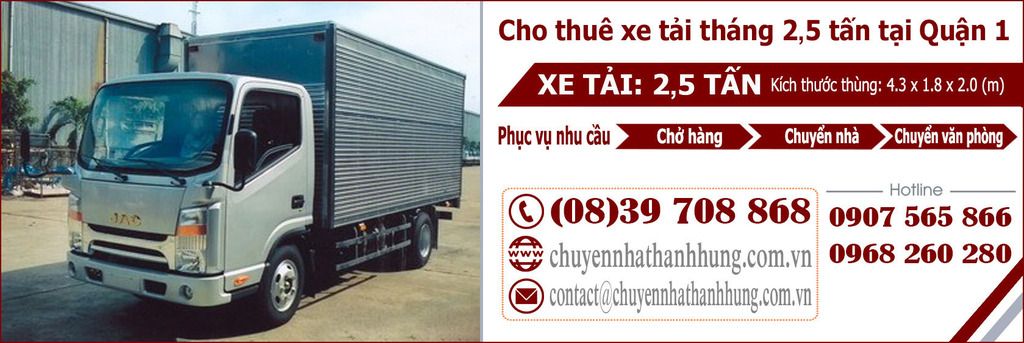 Cho thuê xe tải tháng 2,5t tại Quận 1