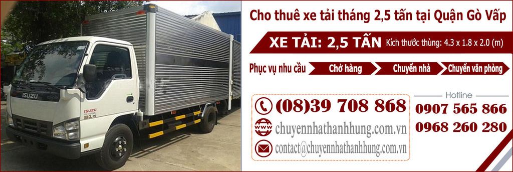 Cho thuê xe tải tháng 2,5t tại Quận Gò Vấp Cho thuê xe tải tháng 2,5t tại Quận Gò Vấp