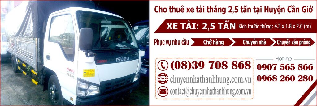 Cho thuê xe tải tháng 2,5t tại Huyện Cần Giờ