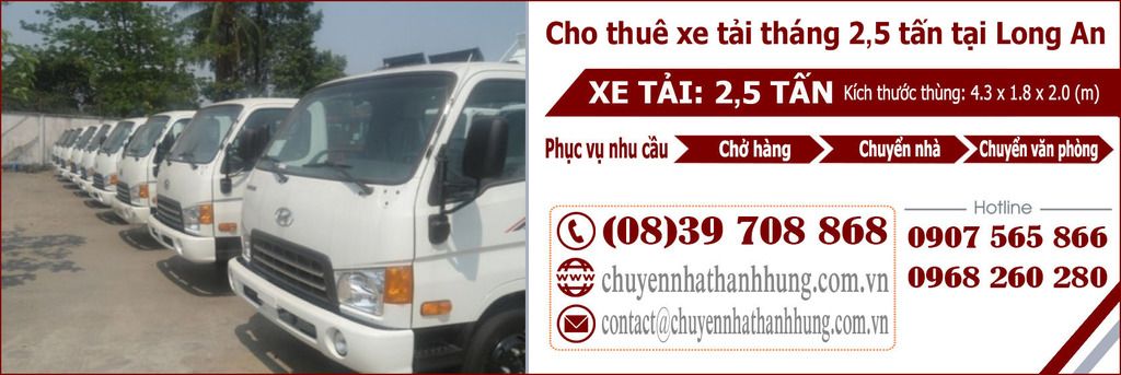 Cho thuê xe tải tháng 2,5t tại Long An