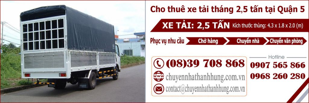 Cho thuê xe tải tháng 2,5t tại Quận 5 Cho thuê xe tải tháng 2,5t tại Quận 5