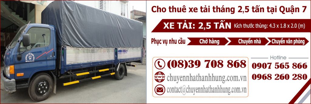 Cho thuê xe tải tháng 2,5t tại Quận 7 Cho thuê xe tải tháng 2,5t tại Quận 7